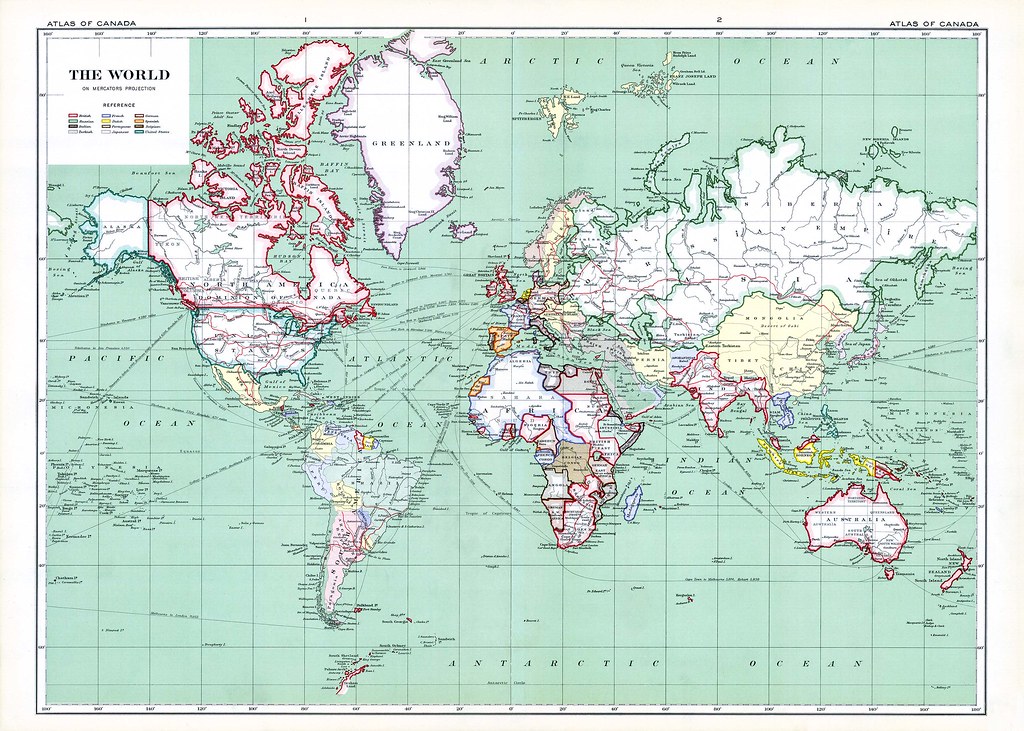 1915 world map. Posted by by Patrick Barry; (CC BY-SA 2.0)