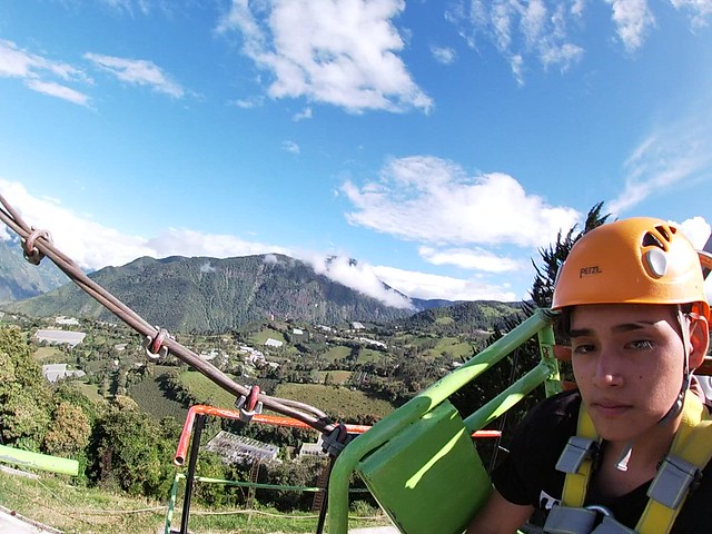 The Swing to Heaven (el Columpio al Cielo) at 2,660 meters (8,727 feet) above sea level, Baños, Central Highlands, Ecuador.