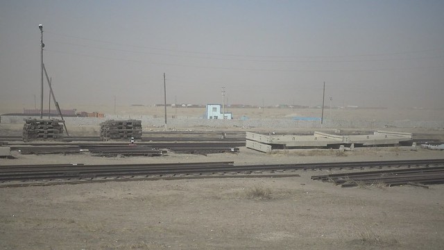 Train K3: Dust storm at Choir in the Gobi Desert