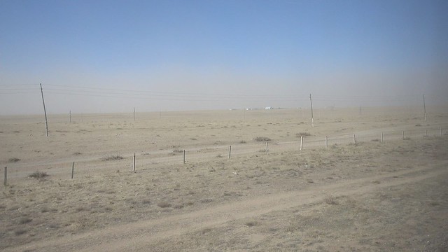 Train K3: Dust storm in the Gobi Desert, east of Choir