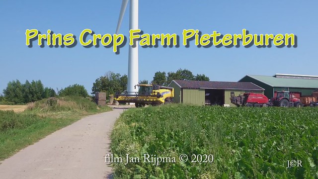 “Irina” Zomergerst combinen bij Prins Crop Farming Pieterburen. Wander Prins met de New Holland CX 8060 met 7.70m. maaibord van 2008 en Sieds Prins met de Massey Ferguson 6499 van 230 pk + een  16 tons Vaia-kipper.