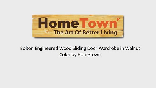 Bolton Engineered Wood Sliding Door Wardrobe in Walnut Color by HomeTown