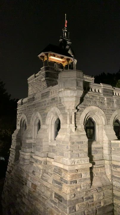 Belvedere Castle Central Park NYC after dark during autumn foliage ...