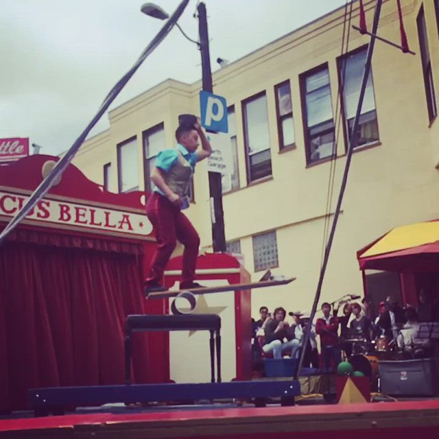 Circus Bella performing in North Beach San Francisco