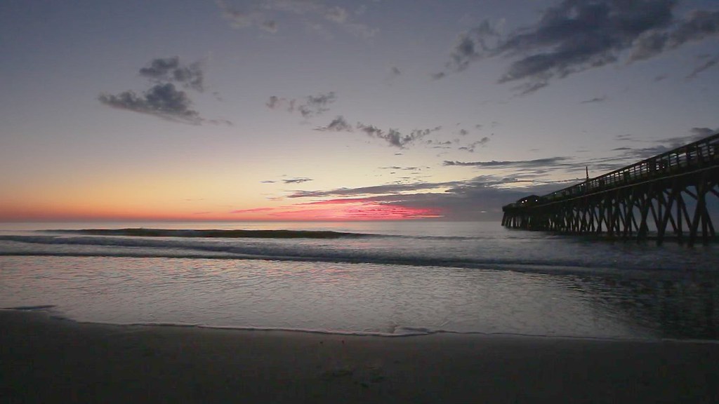 Beach at sunrise, Myrtle Beach State Park, Horry County, South Carolina