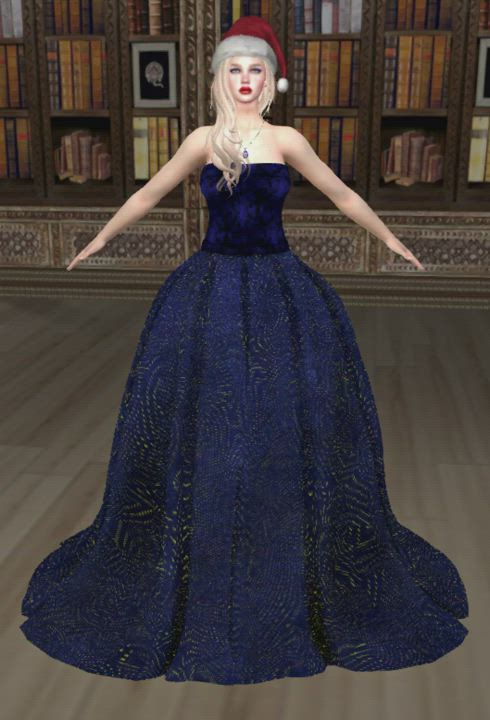 Shanti Blue Velvet Gown with Animated sparkles