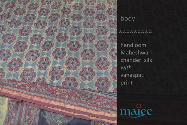 Maheshwari Chanderi silk with vanaspati print
