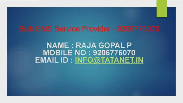 Bulk SMS Service Provider - 9206776070