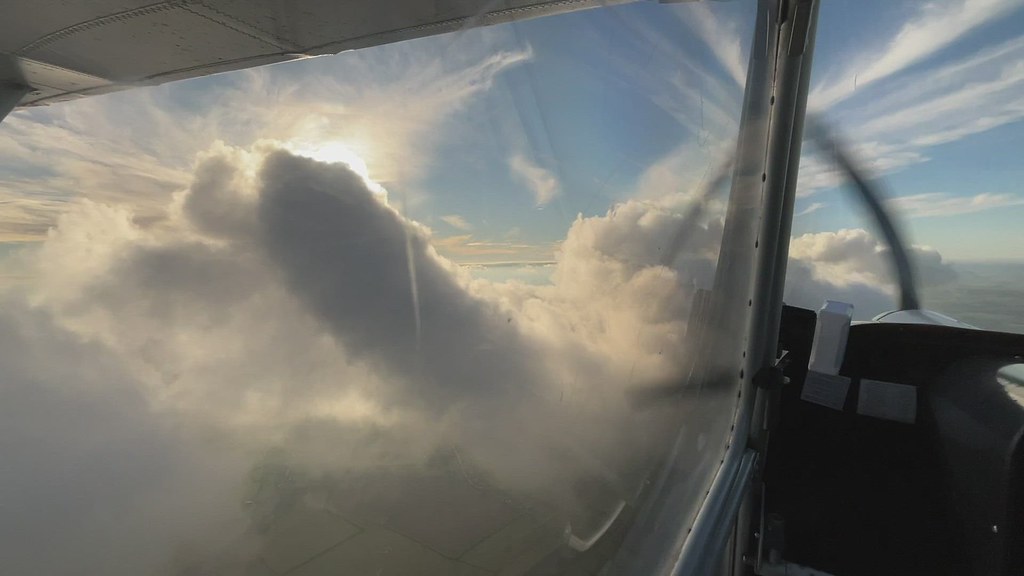 Flight through a cloud canyon