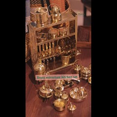Zishta Brass Miniature Kitchen Set-Bhatukali