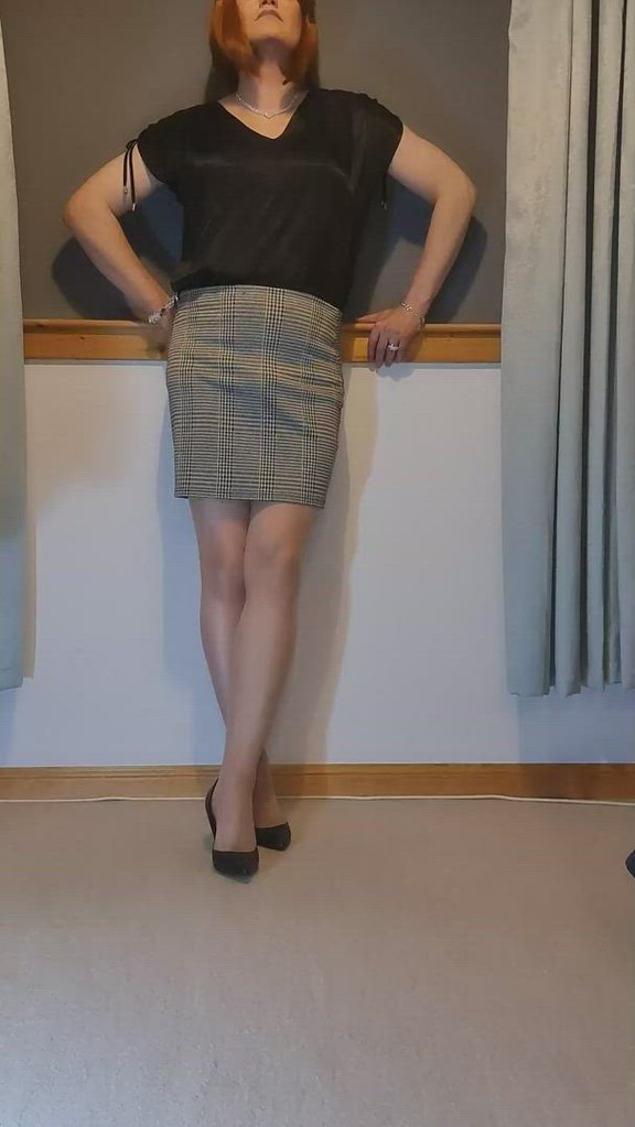 Plaid Mini Skirt 10 Denier Natural Lace top Stocking Black… | Flickr