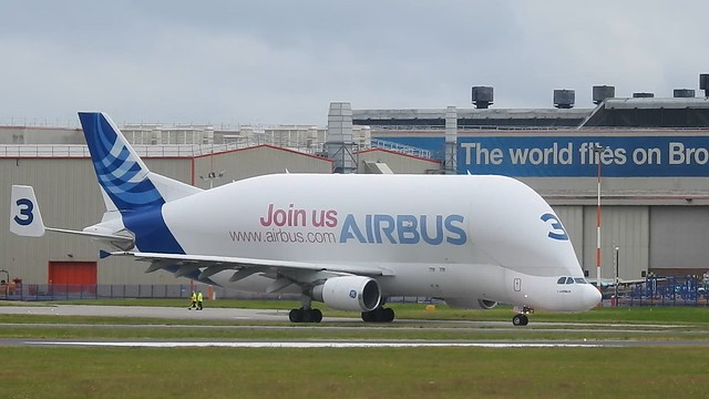 Airbus 'Beluga' - Taxiing at Harwarden Aerodrome
