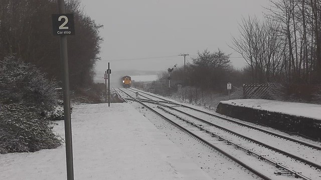 DRS 37 401 Carlisle to Preston in the snow 28.02.2018