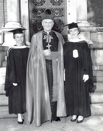 Graduation Pictures, 1958 - 1970 (03) - Gail Leonard, Bishop McEntegart and Roberta Silvestri (1960)