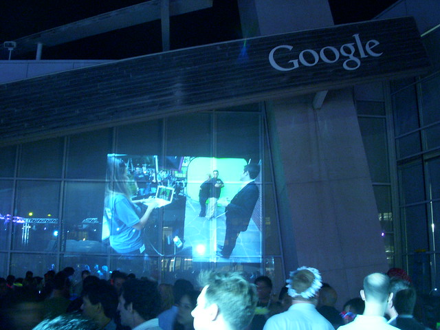 Google building with digital images