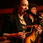 Mon, 16/05/2011 - 8:24pm - Sarah Jarosz and her band at The Living Room in New York City, for an audience of WFUV Marquee Members, May 16, 2011. Host/interview by John Platt. Photo by Laura Fedele
