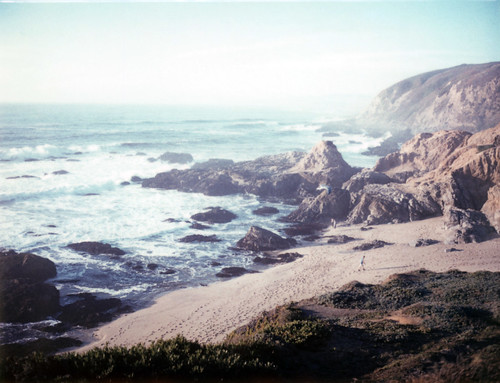 ocean cliff film polaroid rocks pacific sonomacounty bodegahead 669 automatic250