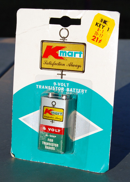 Kmart 9 Volt Transistor Radio Battery, 1970's