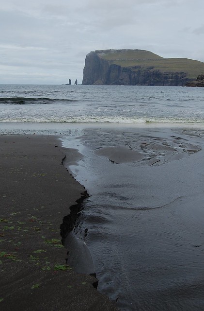 The beach in Tjørnuvík