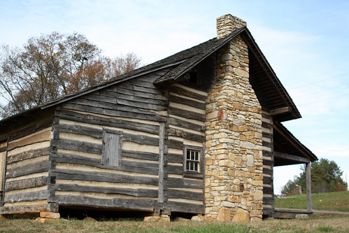 Reinhardt Cabin-Side View by David Hopkins Photography, This a shot of the Christian Reinhardt Cabin in Lincolnton, NC. This cabin is on the site of the Bat
