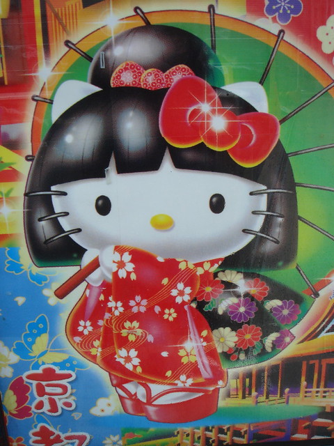 Cute japanese Hello Kitty posters in Kyoto, Tomasz Sawko