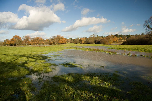 Flooded fields along side the River Eden 