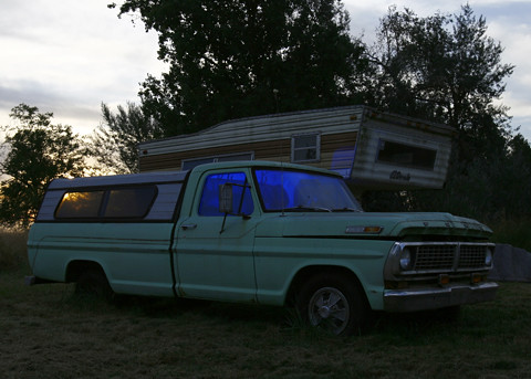 blue sunset green truck trailer pocketwizard