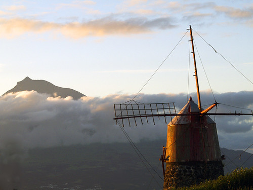 windmill moinho velho pico faial azores portugal europe travel olympus portugalmagico clouds horta cybershot atlanticocean sunrise dawn