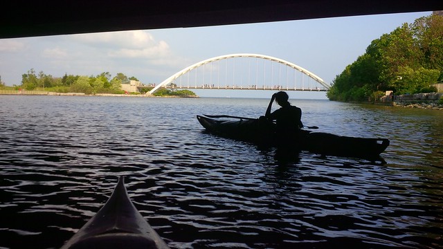 Kayaking down to Sunnyside on the Humber River on Canada Day
