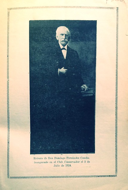 ¿Quien fue?  Portada del libro Homenaje del Club Conservador a Domingo Fernandez  Concha  en 1924