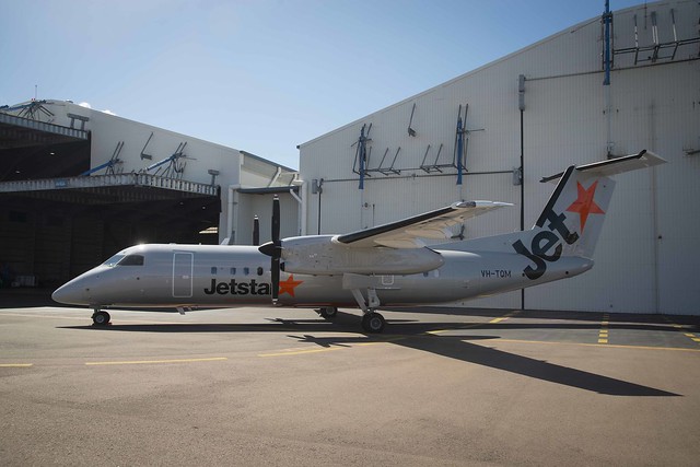 First Q300 in Jetstar livery - side