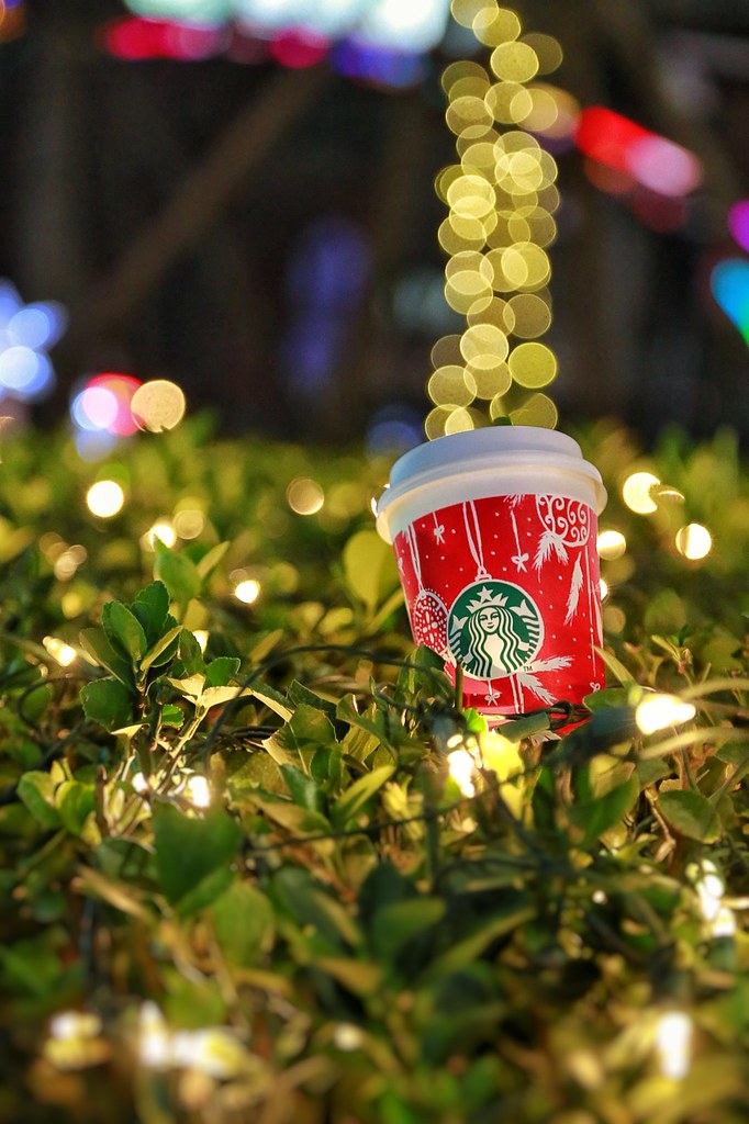 Coffee & Christmas lights
