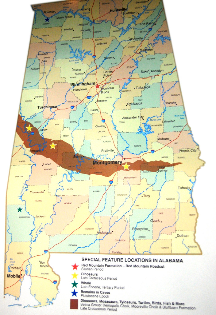 Feb 28-A dinosaur map of Alabama, This is a map of Alabama …
