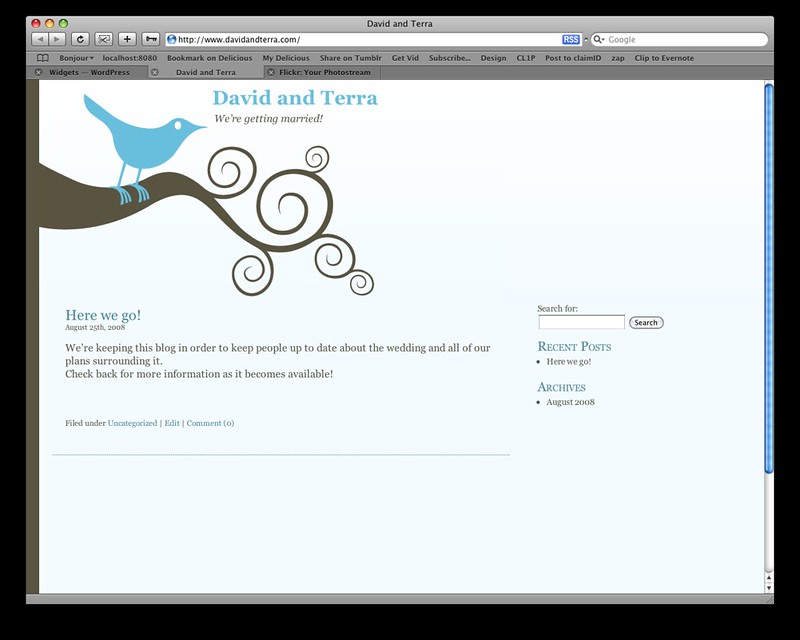 Wedding website screenshot