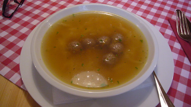 Beef broth with liver balls