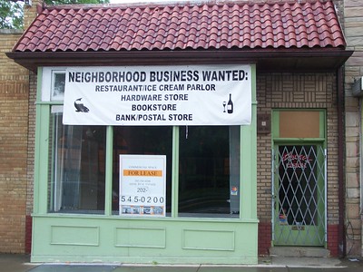 For Lease sign, seeking neighborhood serving business (14th St. NW)