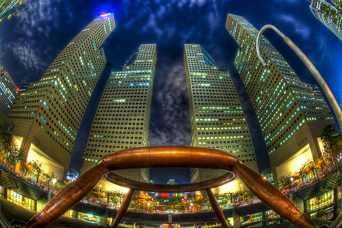 Suntec Fountain in Singapore, without the water by MDSimages.com