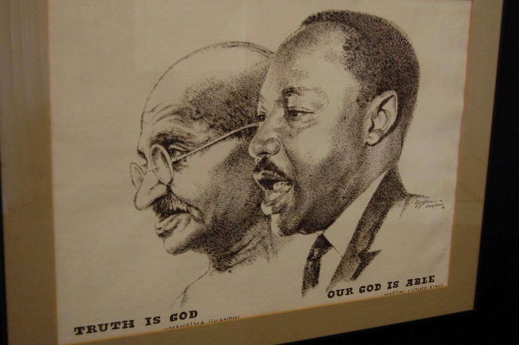 Mahatma Gandhi and Martin Luther King Jr. | Photo of a drawi… | Flickr