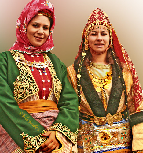 Greece .  East Aegean sea, Chios island, local girls in traditional dresses
