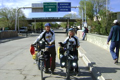 Randy and Nancy crossing from Bolivia into Argentina
