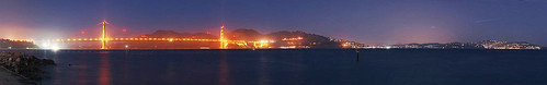 Golden Gate Bridge and Sausalito at night by Ric e Ette
