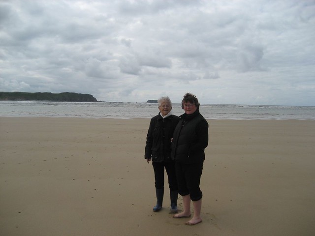 Carol and Mum at Five Fingers strand  - Donegal