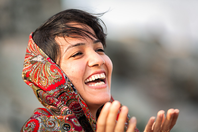 Laughing Turkoman woman