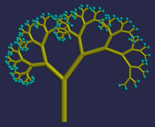 Lopsided dichotomous tree