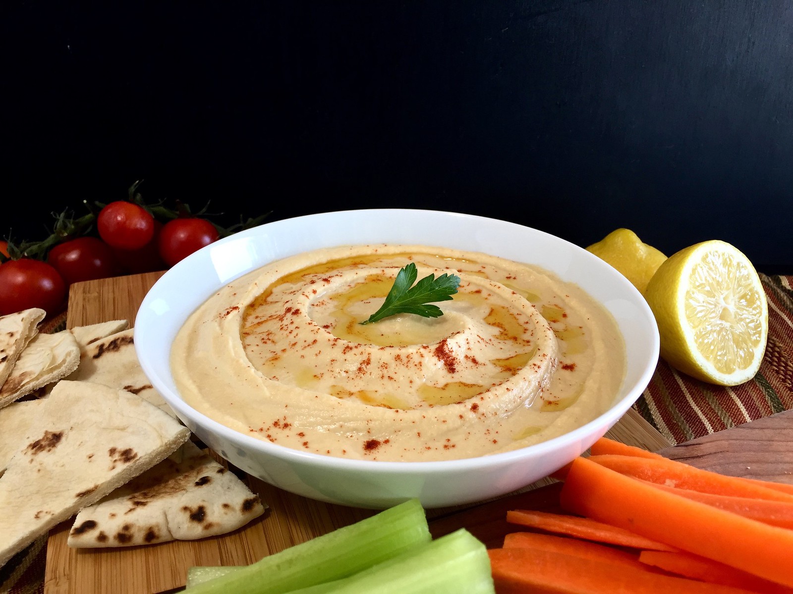 classic hummus with vegetables