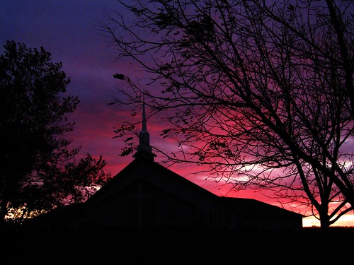 sunset sky church silhouette october dusk iowa outline walford