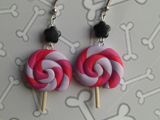 054 - violet lollipop earrings