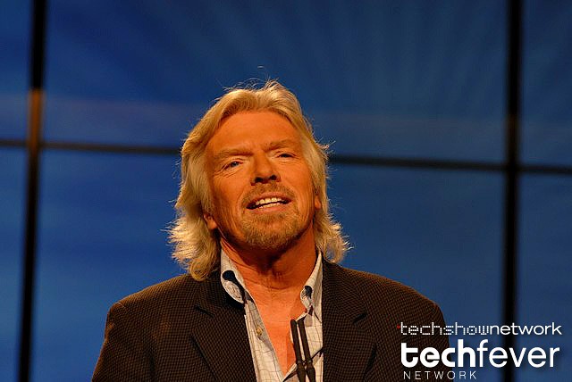 Virgin founder Sir Richard Branson during the opening keynote at CTIA Wireless in Las Vegas, NV.