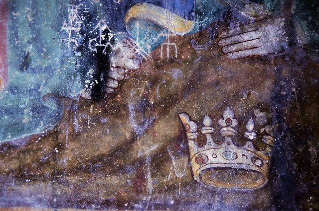 Frescoes on the northern wall of Santa Maria, Mesocco, Tessin, CH