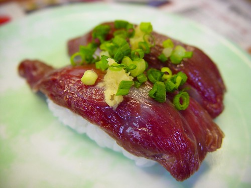 Sushi of raw horse meat